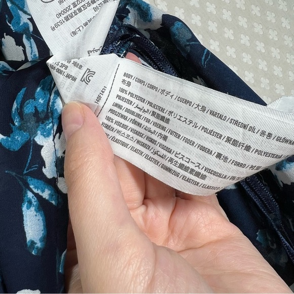 Abercrombie & Fitch Blue White Floral Puff Sleeve Top - Picture 5 of 6